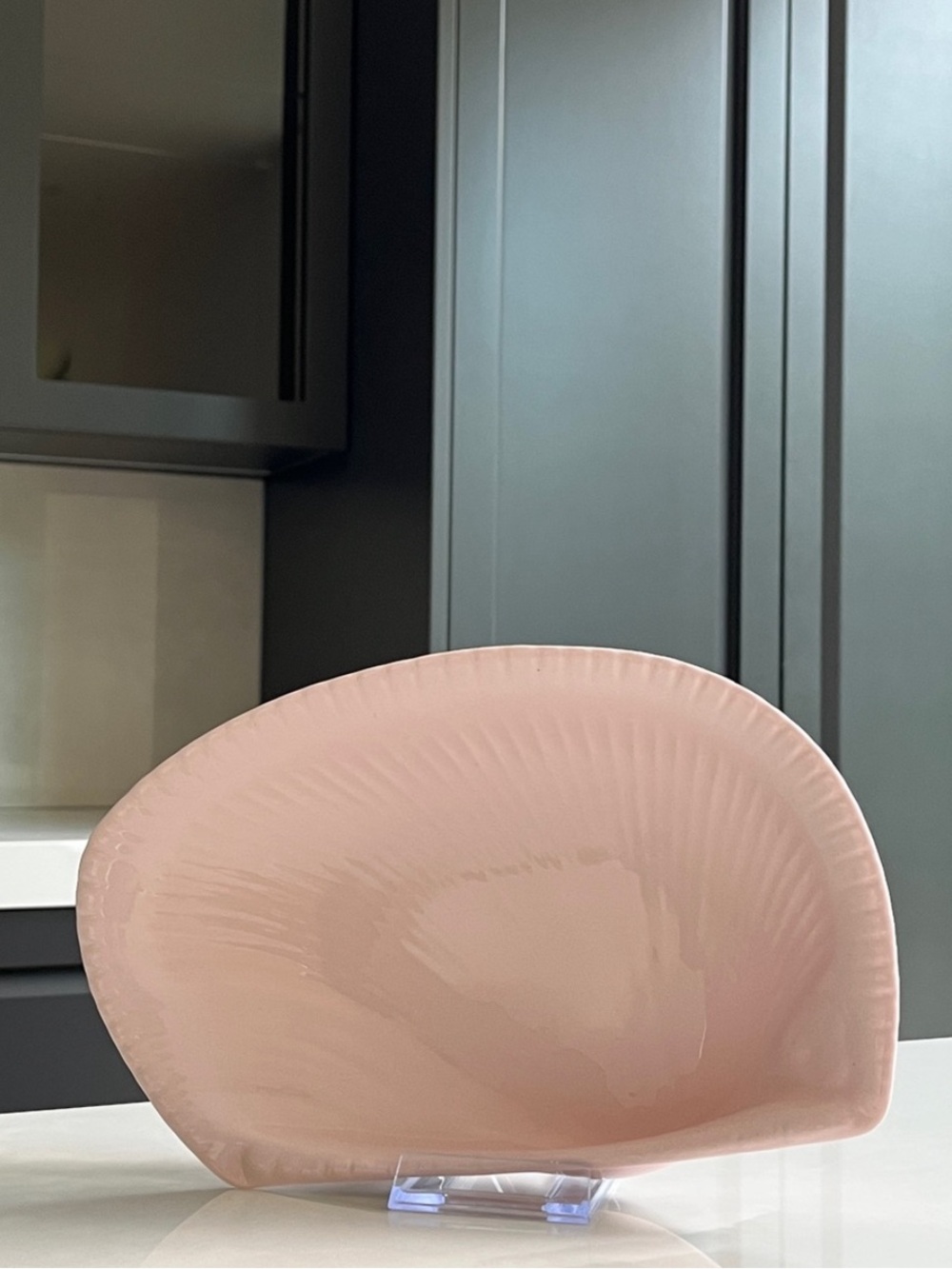 Wedgwood Nautilus Centrepiece Console Dish Oversized Glossy Shell in Alpine Pink
